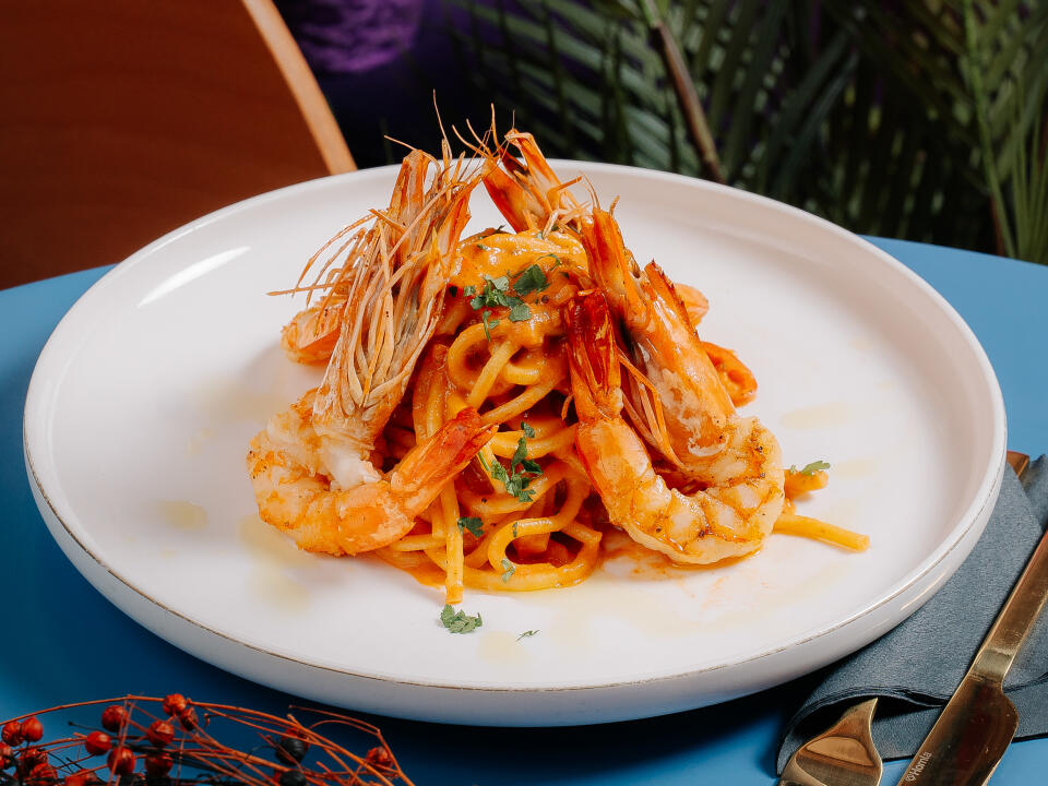 Spaghetti con Gamberetti